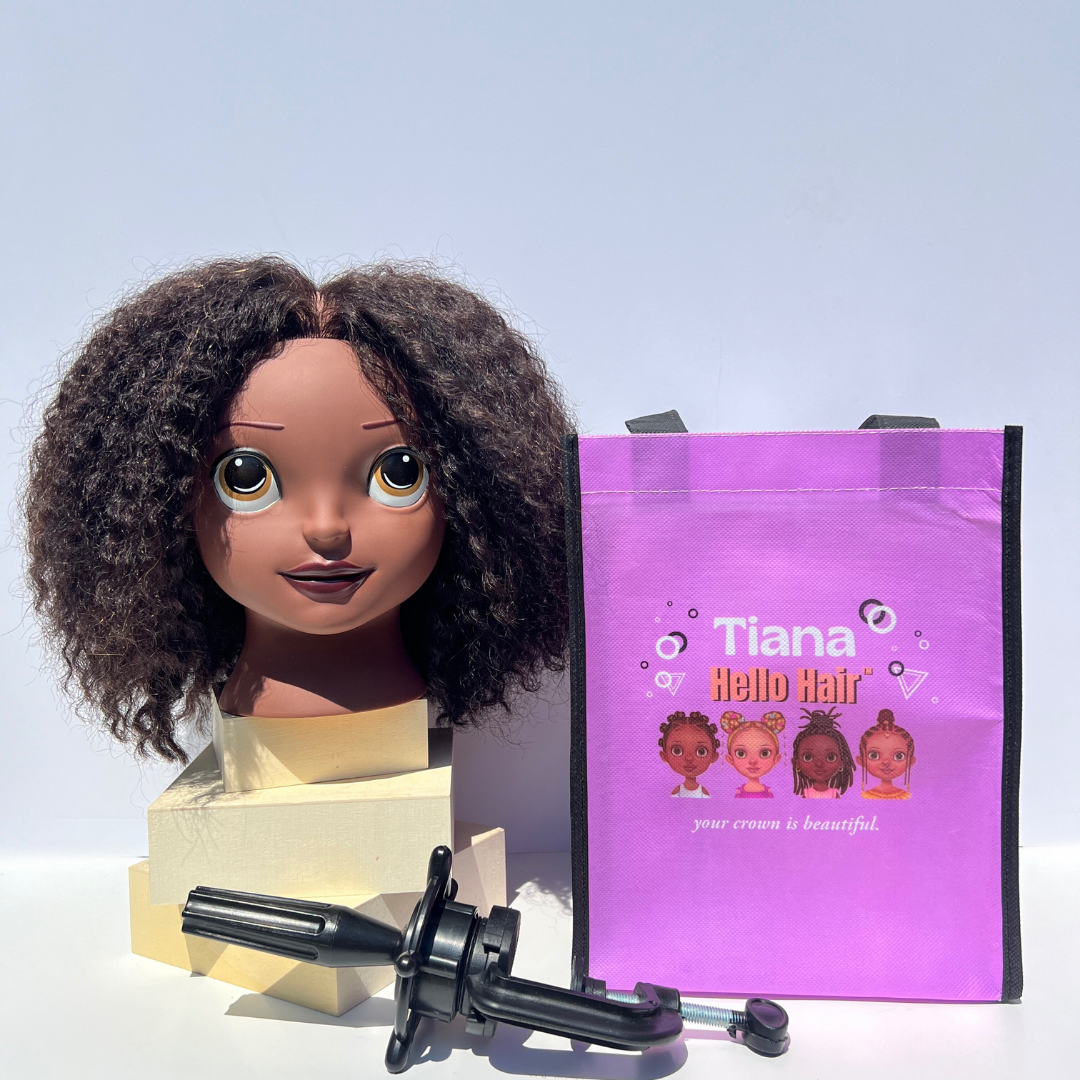 Tiana Hair Styling Doll - Doll Head for Kids with Naturally Textured Hair - Complete Kit